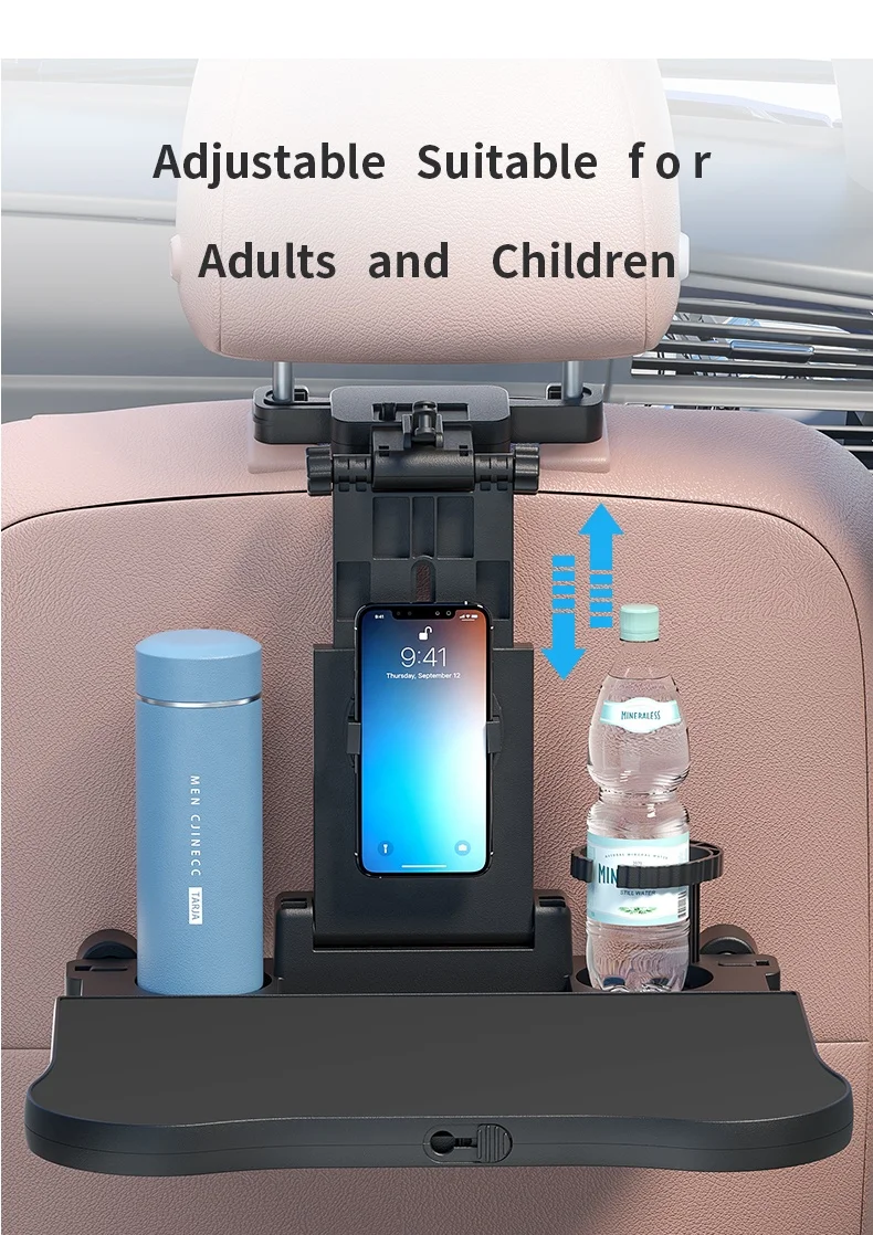 Adjustable Car Food Table Cup Holder Tray Fits Most Vehicles