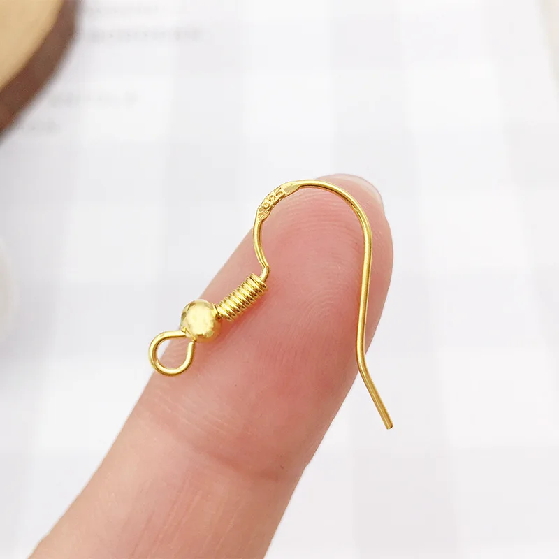 Earrings Carven 925 Silver color Copper Ear Wires Earrings Hook for DIY Jewelry Earrings Making Supplies Accessories