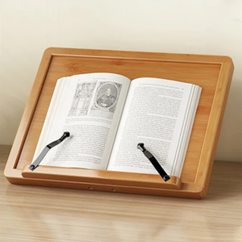 Multicolor Wholesale Foldable Bamboo Reading Rest Stand Cook Book Document Holder Stand Adjustable Cookbook Stand