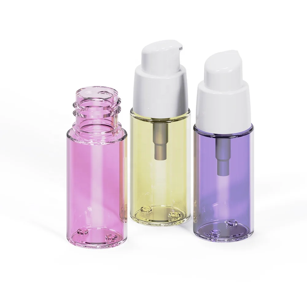 Customized 1 oz 5ml 15ml 30 ml 50ml  250ml Pink Refillable Airless Pump Bottle Cosmetic Round Eco Friendly