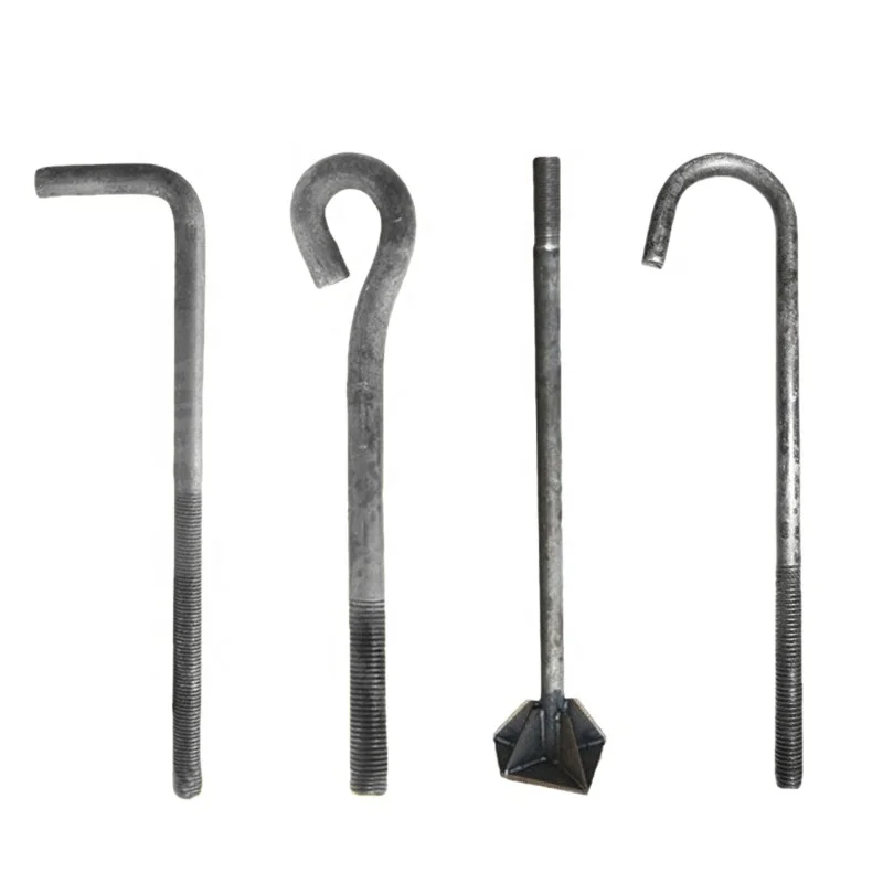 Galvanized J Type anchor bolt/foundation bolt