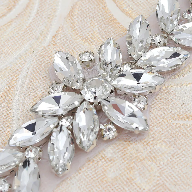 Hot Sell Handmade Crystal Rhinestone Belt Bridal Jewelry Wedding Accessories Wedding Bridal Sash Belts With Ribbon