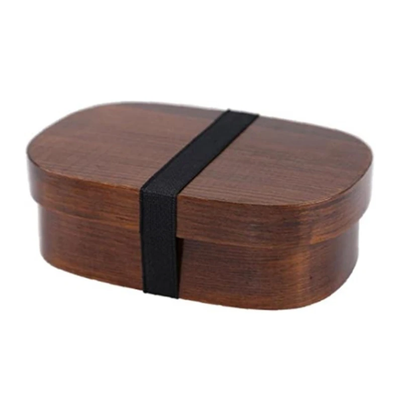 Portable Picnic Lunch Carrier Container Customized Wooden Bento Box