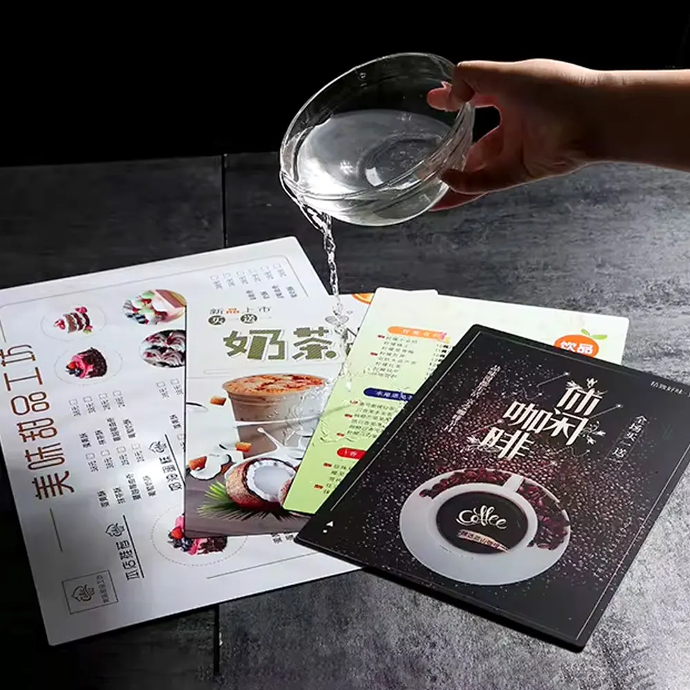 High Quality Club Menu Custom Design Waterproof PP PVC Menu Hotel Restaurant Menu