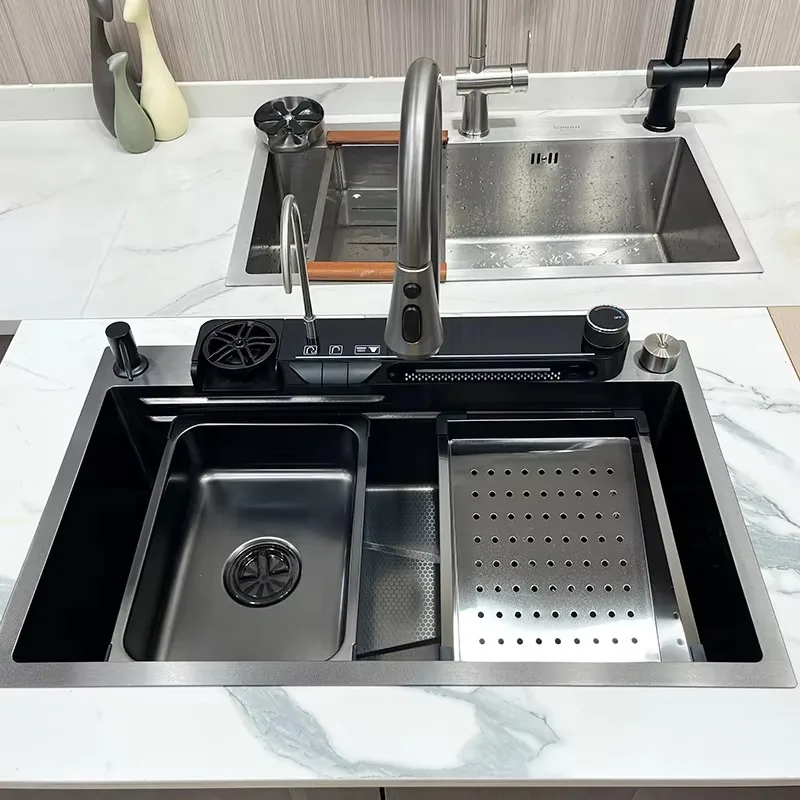 Temperature Display Piano Key Switches Temperature Control Switches Kitchen All In One Combo Kitchen With Sink & Faucet