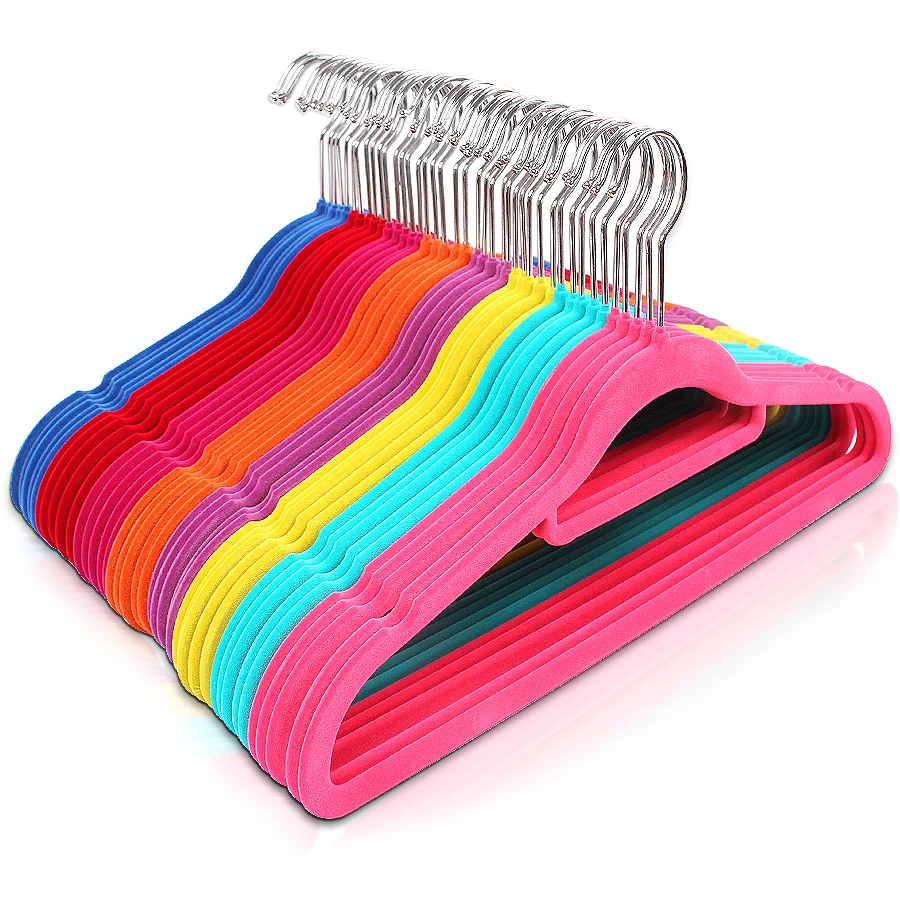 Wholesale metal coat clothes hanger with non slip shoulder wire hangers with pvc coated