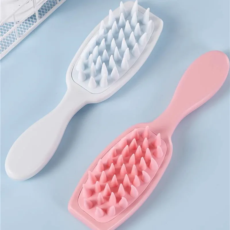 2024 New Pet Shower Brush Silicone Handle Anti Hair Care Cleaning Pet Shower Supplies