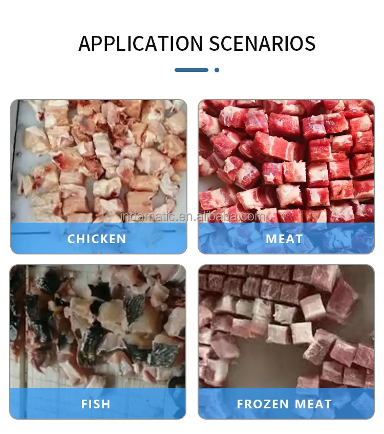 Butchery Poultry Sheep Pork Mutton Meat Block Cheese Vegetable Cutter Bone Beef Chicken Breast Slicer Cube Cutting Machine Price