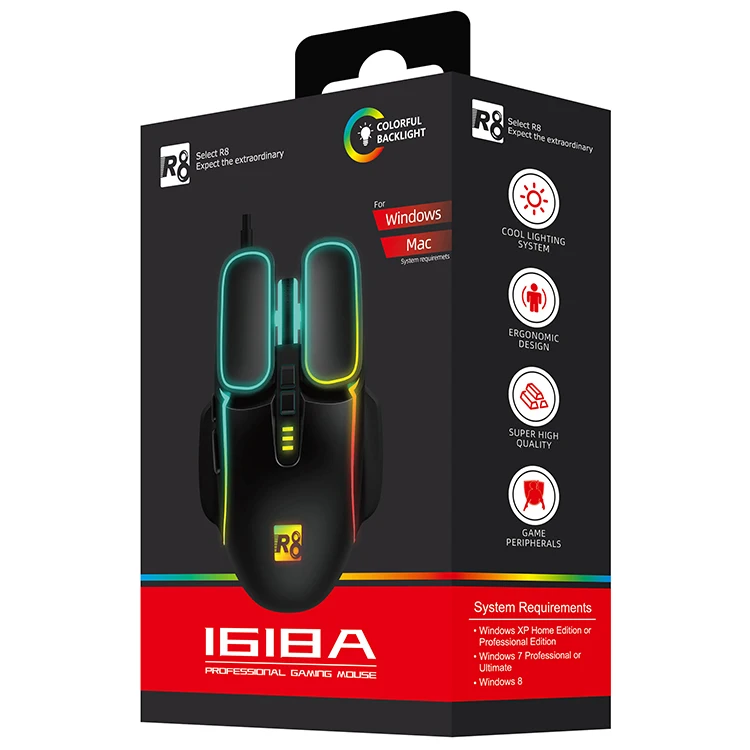 Hot Sell Game Mouse 7D USB High Quality Factory Price Optical wired Gaming Mouse With LED Light