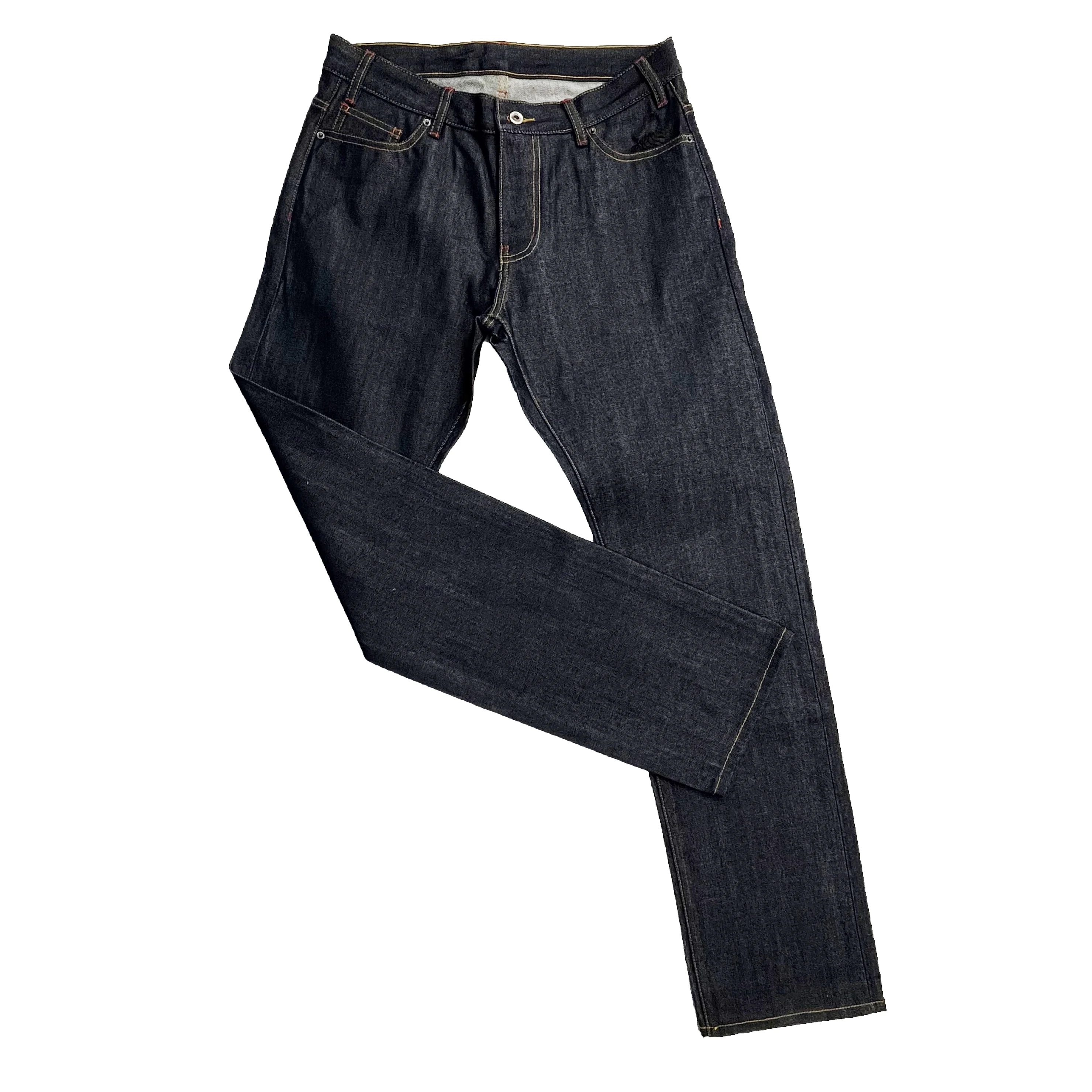 Blue Team Custom manufacturer high quality selvedge denim pants slim fit indigo jeans men with embroidery