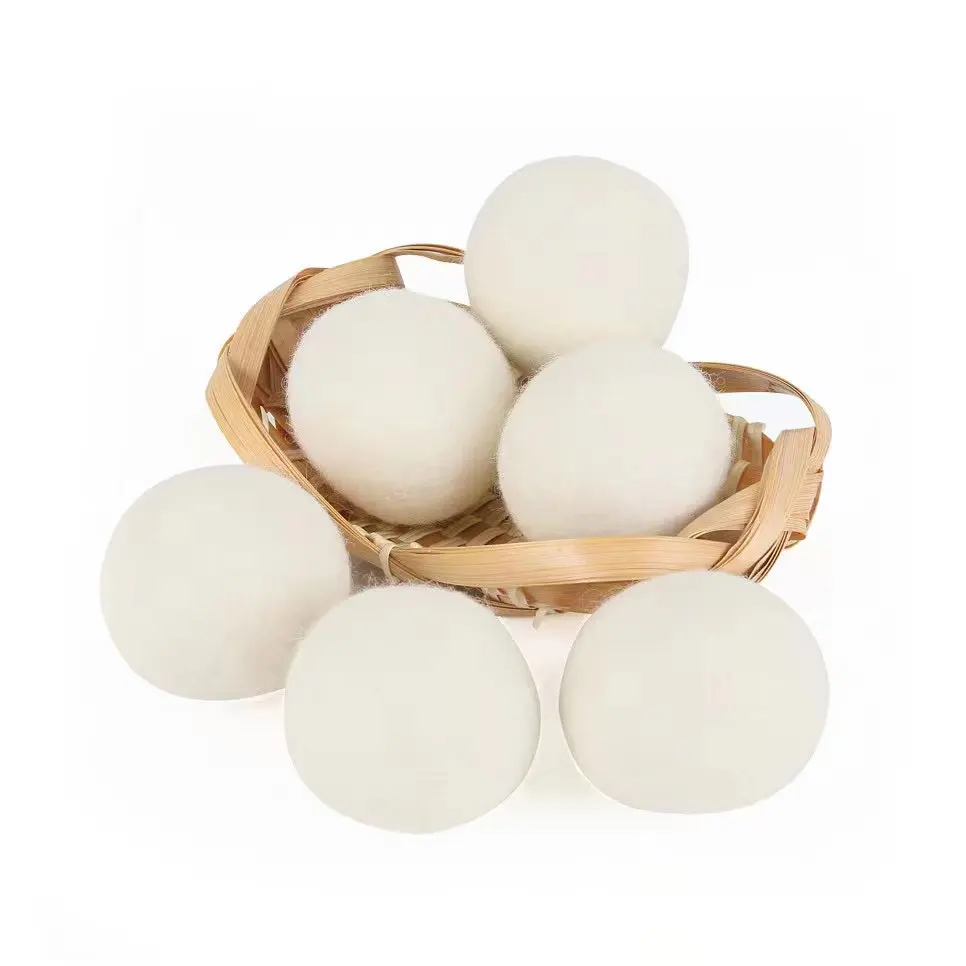 100% new zealand dryer wool felt balls organic wool drying ball