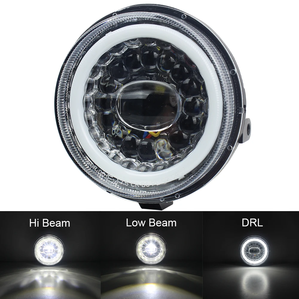 ECE Approval 4.7 inch LED Round Headlight Compatible For Vespa 2000W Electric Scooter Motorcycle