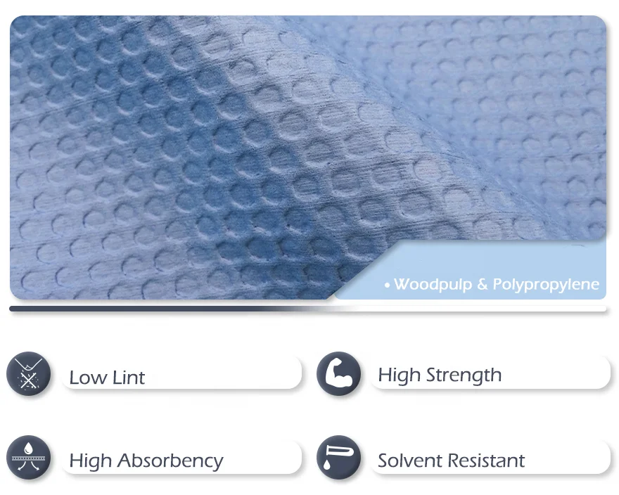 Latex-Free Heavy Duty Industrial Dry Cleaning Wipes Pop up Shop Absorbent Towel in Dual Dispenser Box
