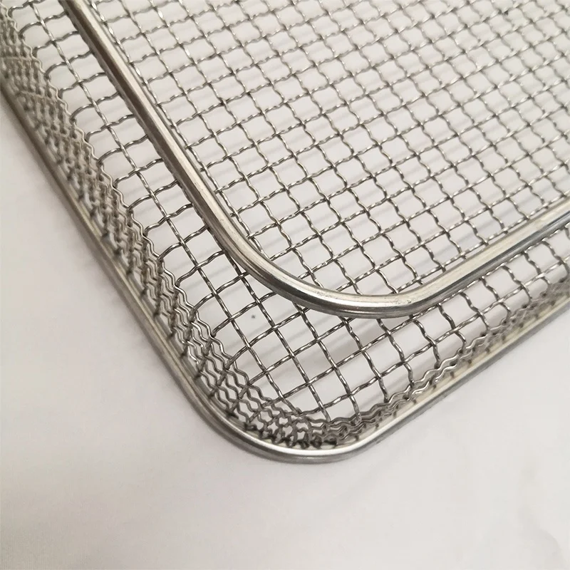 600*400mm , 400*300mm  304 Material Stainless Steel Wire mesh Tray Basket