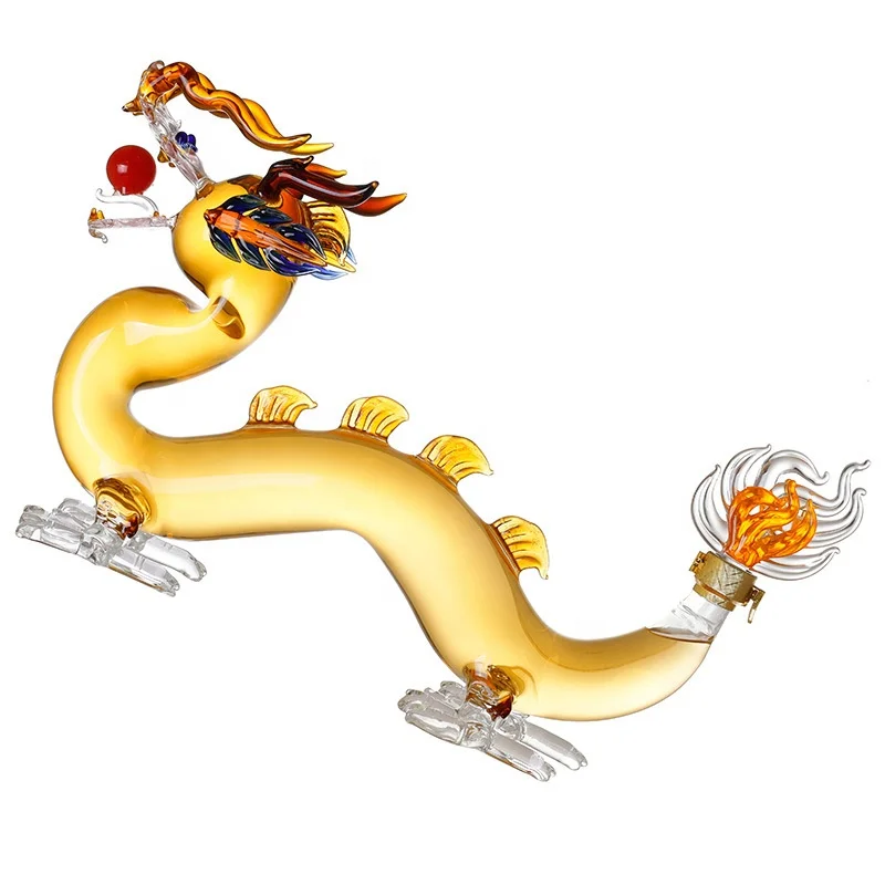 2024 New fashion animal handmade high borosilicate dragon craft wine bottle holder household decoration