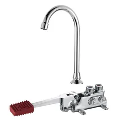 Automatic water mixing  Toilet Bathroom  Brass faucet valve Touchless Pedal flusher chromed finished