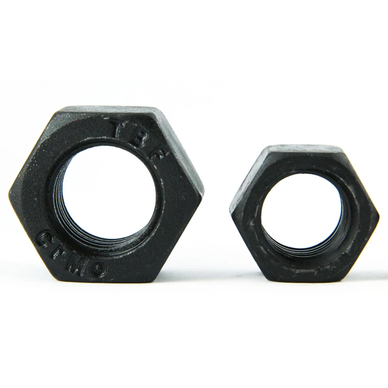 DIN934 ASTM A194 black 2H heat treatment high strength hex nuts GB6170  High strength hexagonal nut