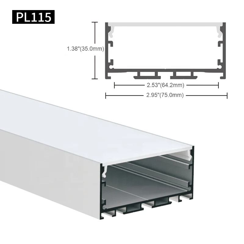 Surface Suspended Alu Profil Channel Extruded Housing for Pendent Linear Lamp Strips Light Aluminum LED Profile