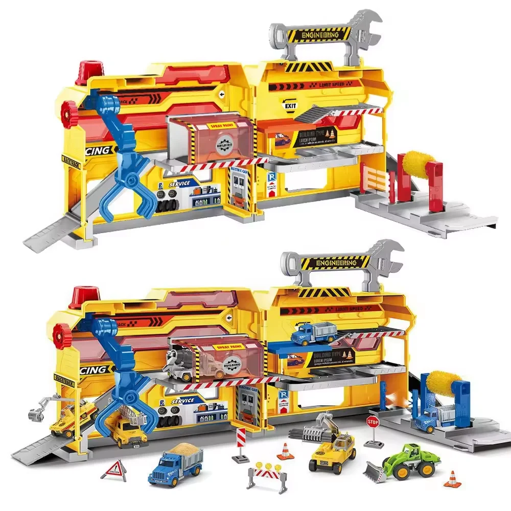 pretend play engineering construction repair shops toy car washing station vehicle repair and maintenance factory play set