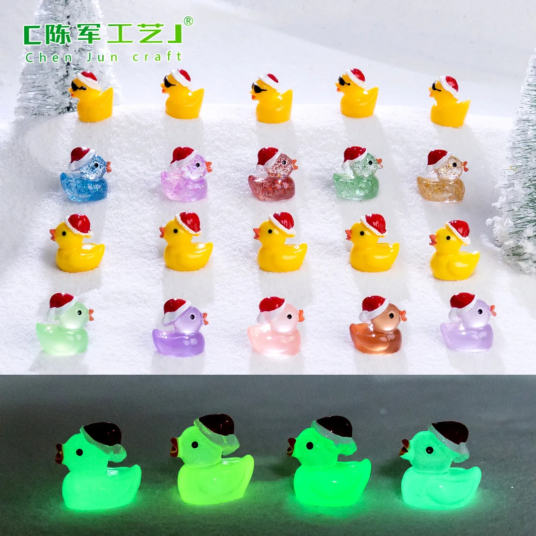 New landscape fine flash luminous Christmas Yellow duck DIY decorative accessories mini ornaments