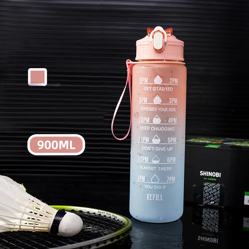 PASUXI Workout Sport Custom Logo Insulated Straw Strainer Tritan Plastic Motivational Water Bottles With Time Marker