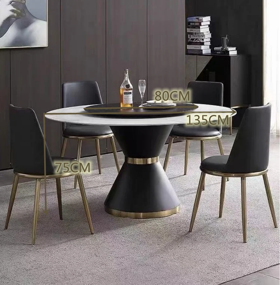 High Sale Guaranteed Quality Marble Round Dining Table Centrale Kitchen Table Set Stone dining table