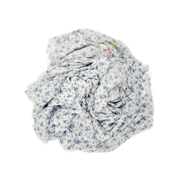 Premium Flower Printing Linen Viscose Voile Scarf Custom Logo 190 X 90 Ethnic Scarves High Quality for Women Spring Summer 2025