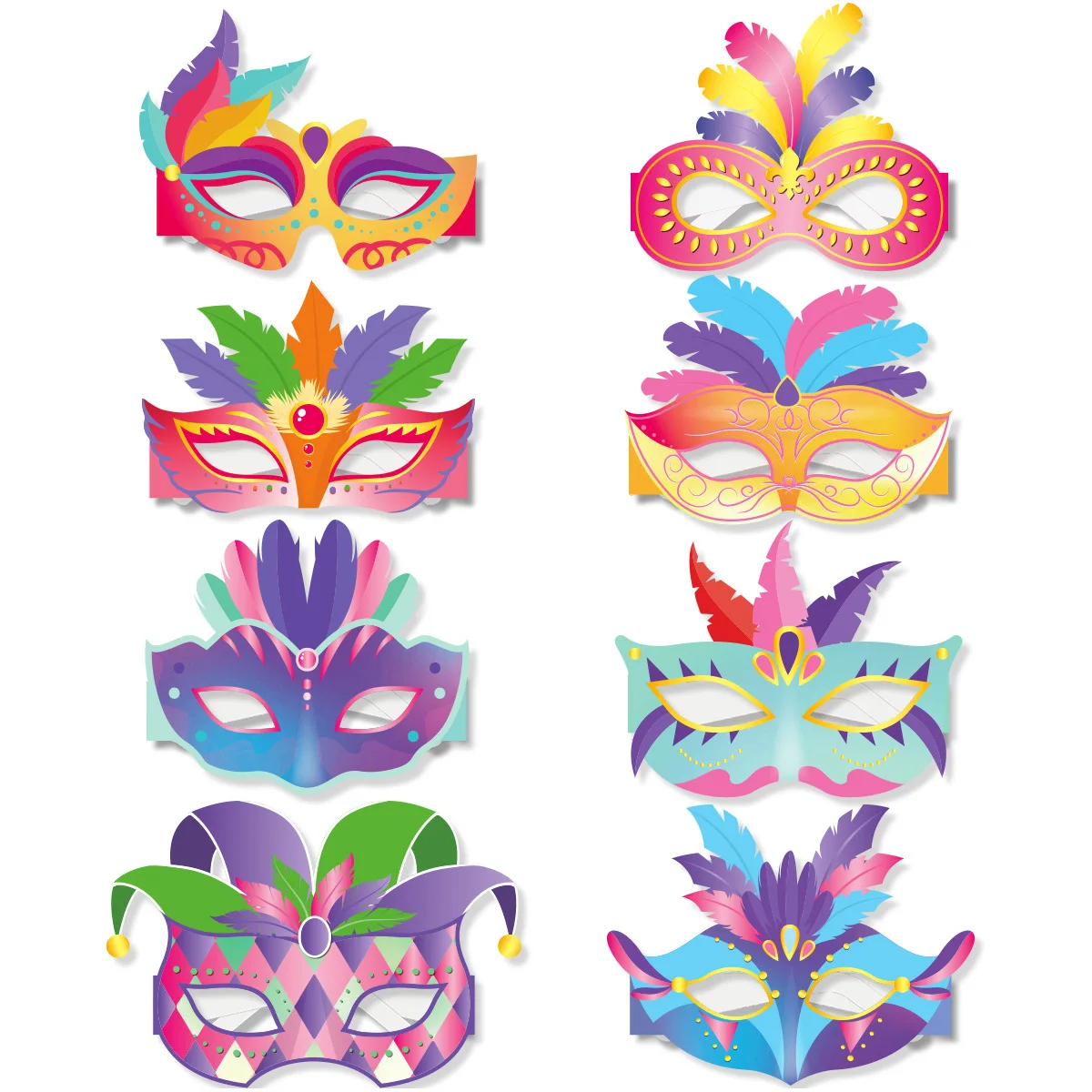 Paper Mardi Gras Glasses Decorations Carnival Party Glasses Photo Props Carnival Paper Glasses Decor