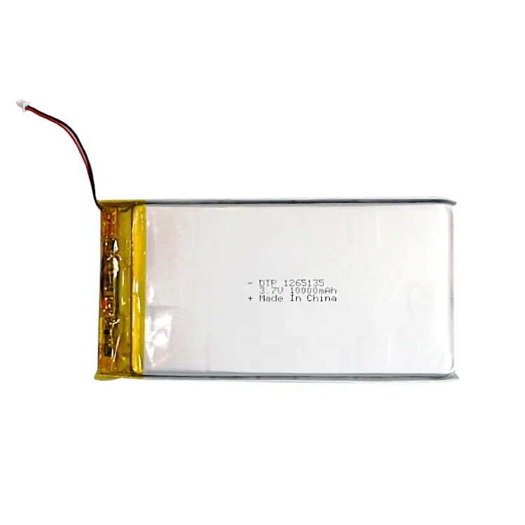 Rechargeable Lithium Polymer Battery 1265135 3.7v 10000mah 10Ah Lipo Battery