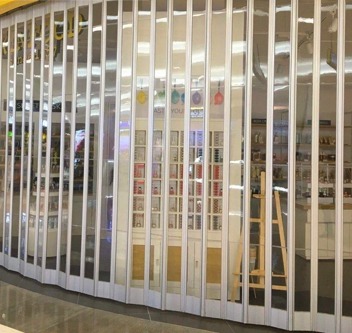 Factory Commercial  Security Shop Accordion Polycarbonate Pvc Folding Door
