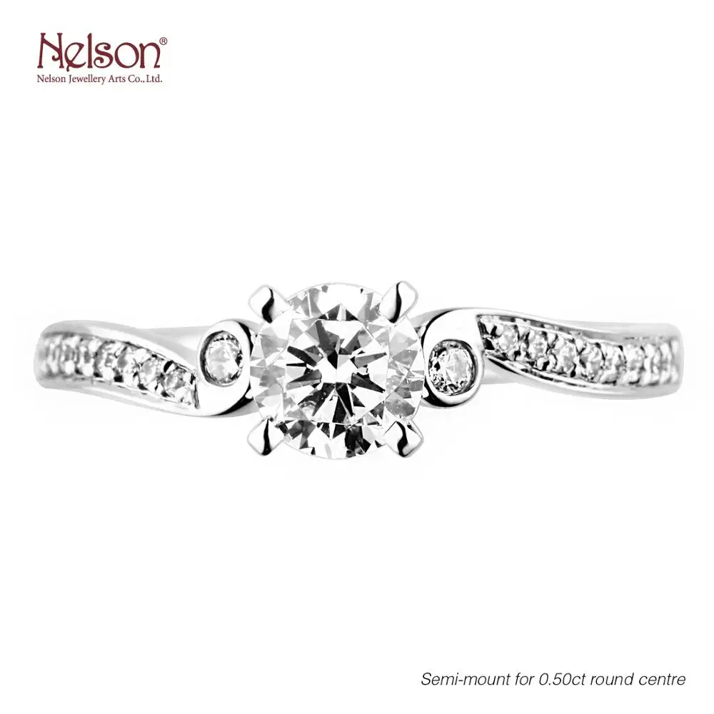 Award Winning Factory OEM ODM Wholesale price Daily Wear Fashionable 18K 750 White Gold Diamond Party Semi-Mount Rings For Women