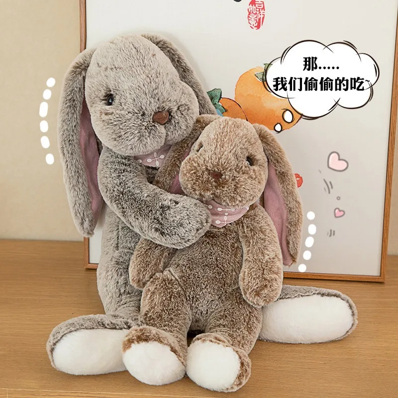 Factory Sale Price 45cm Cute Long Ear Scarf Bunny Plush Doll Cartoon Easter Rabbit Wear Sweater Soft Baby Sleeping Toy