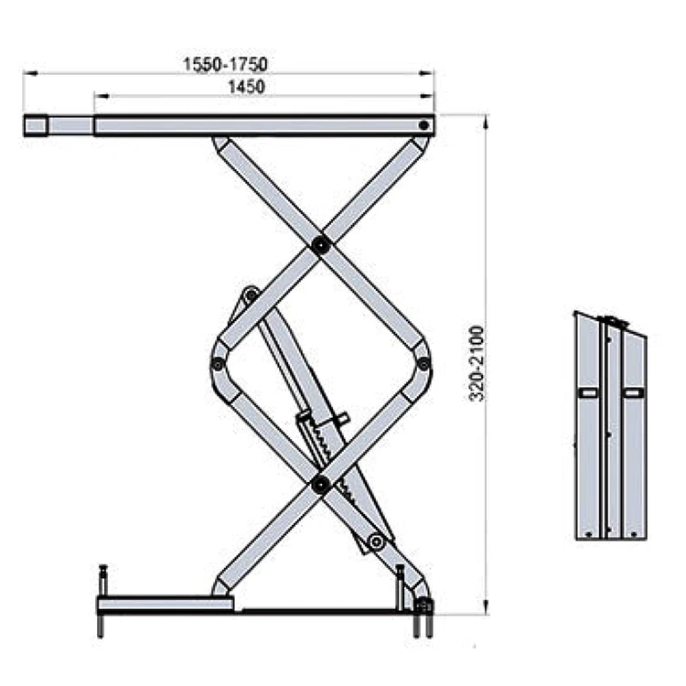 SM-X30DC 380V single-stretch single scissor lift underground type car lifts 3T with CE