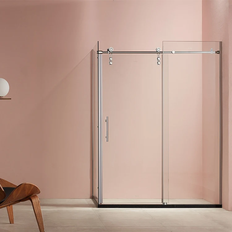 Classic American stainless steel frameless sliding door tempered glass shower room