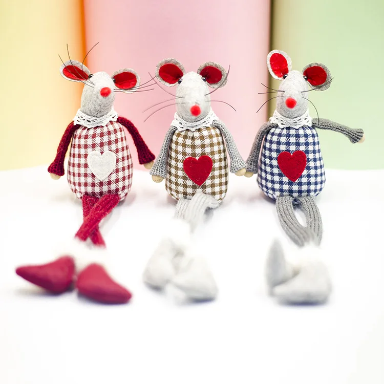 Оптовая продажа мягкая Рождественская шерстяная мышь с длинными лапами из аниме плюшевая на заказ игрушка животными