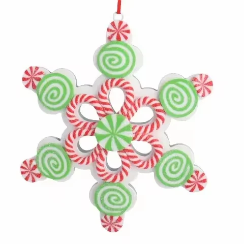 New Multicolor Handmade Snowflake Ornaments Bread Soil Snowflake Pendant for Christmas Tree Decoration