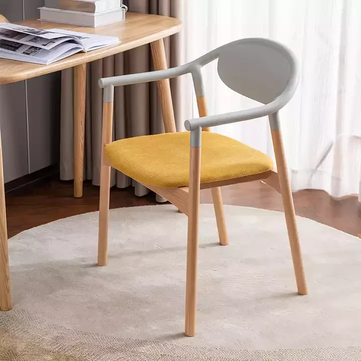 Morden Restaurant Furniture Designer Wooden Frame Cushion Dining Chair With Plastic Back Armchair Starway DC-S188
