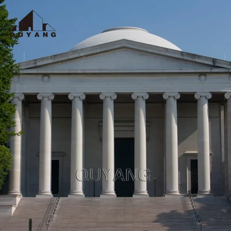 European Style Building Outdoor Decorative Porch Column Marble Stone Roman Pillar Design for house