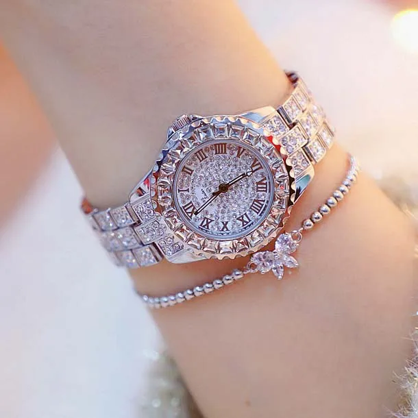 BS Bee Sister  Luxury Gift BS Bee sister Fashion Quartz Watches Female Stainless Steel Ladies Wristwatches Diamond Bracelet
