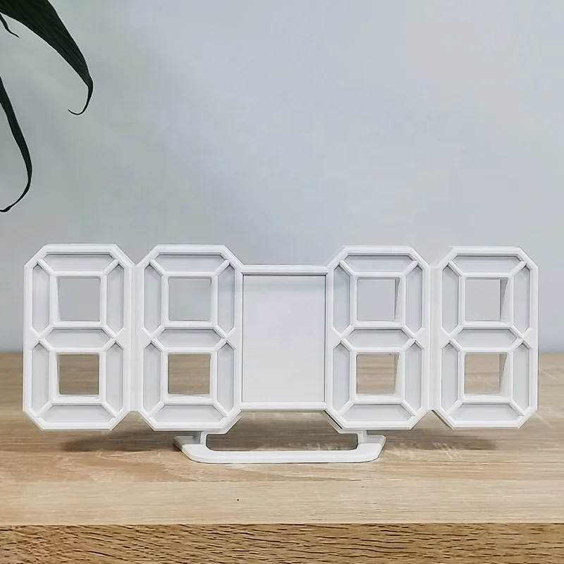 2023 Korea No. 1 Hot Sale Ins Modern Home Decor 3 Light Levels Table Wall Table Korea LED 3D Alarm Clock Wall 3D Led Clock