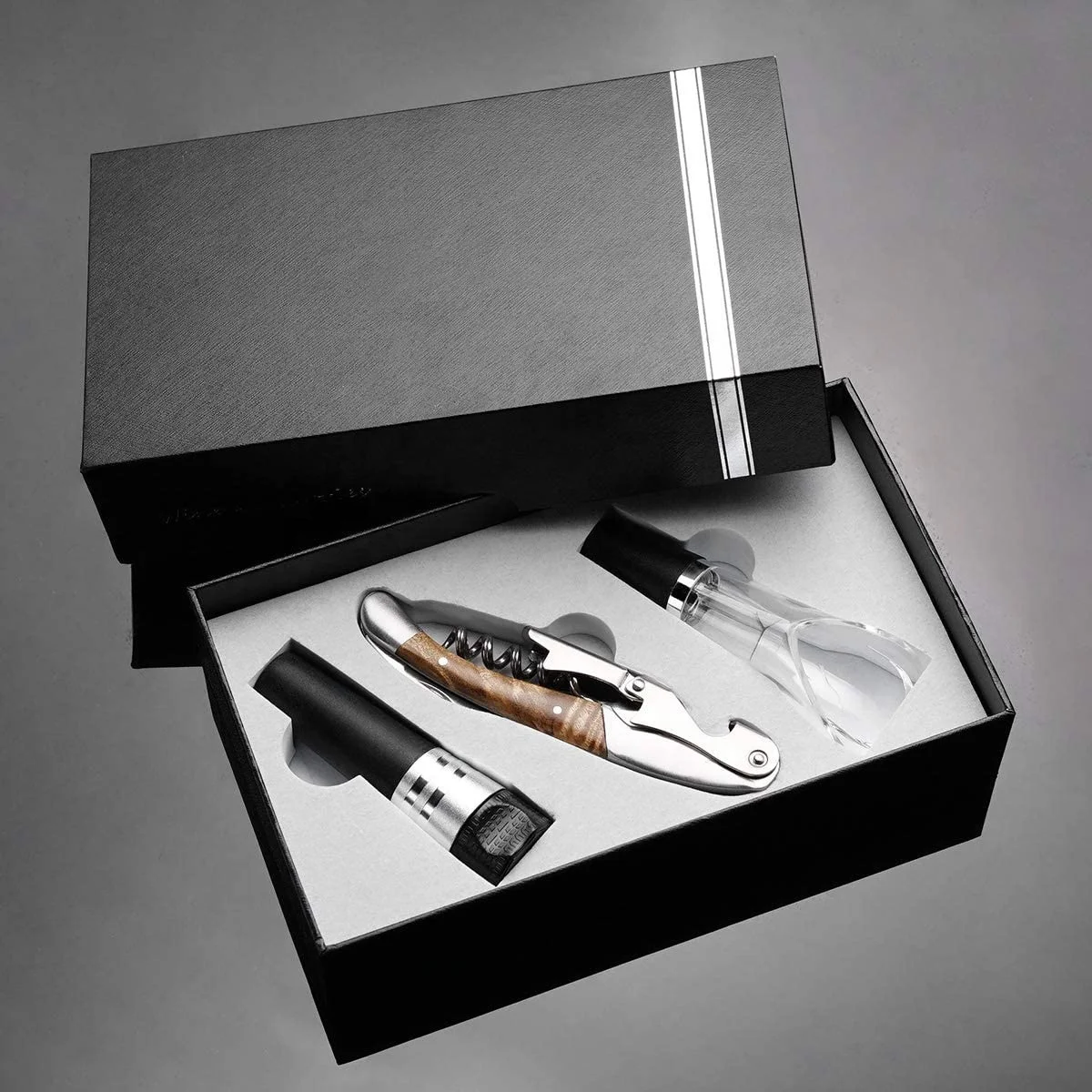 Professional Stainless Steel Corkscrew Rosewood Wooden Handle Waiters Corkscrew for Bartenders Gift Set