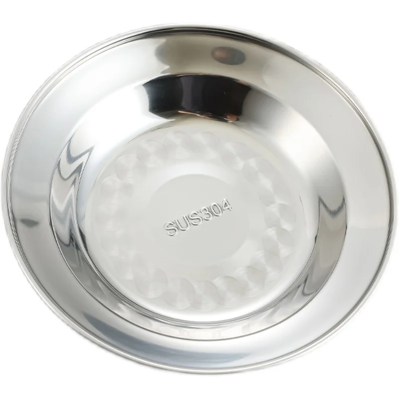 Wholesale Thai style food tray stainless steel round food plate