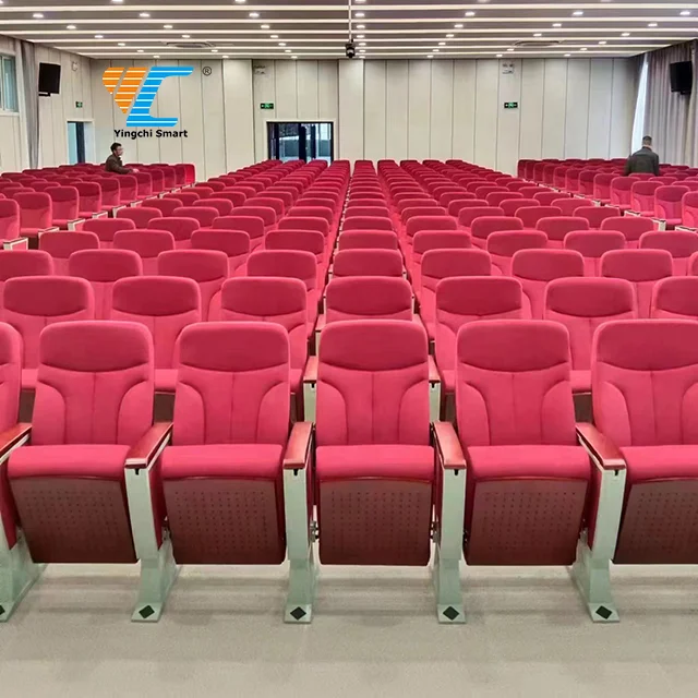 Wholesale High Quality Fabric,Wooden Auditorium Chair With Writing Table