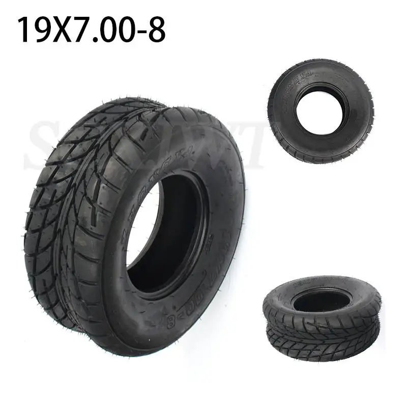 Tubeless tires front 19x7.00-8 rear 18x9.50-8 four-wheel kart ATV lawn car accessories butterfly flower outer tires