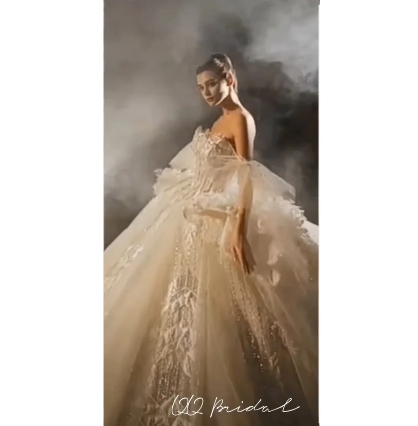 Wedding Dress Bridal Gowns Lace Bridal Embroidery Wedding Dresses Ball Gown Wedding Dress Long Sleeve Luxury