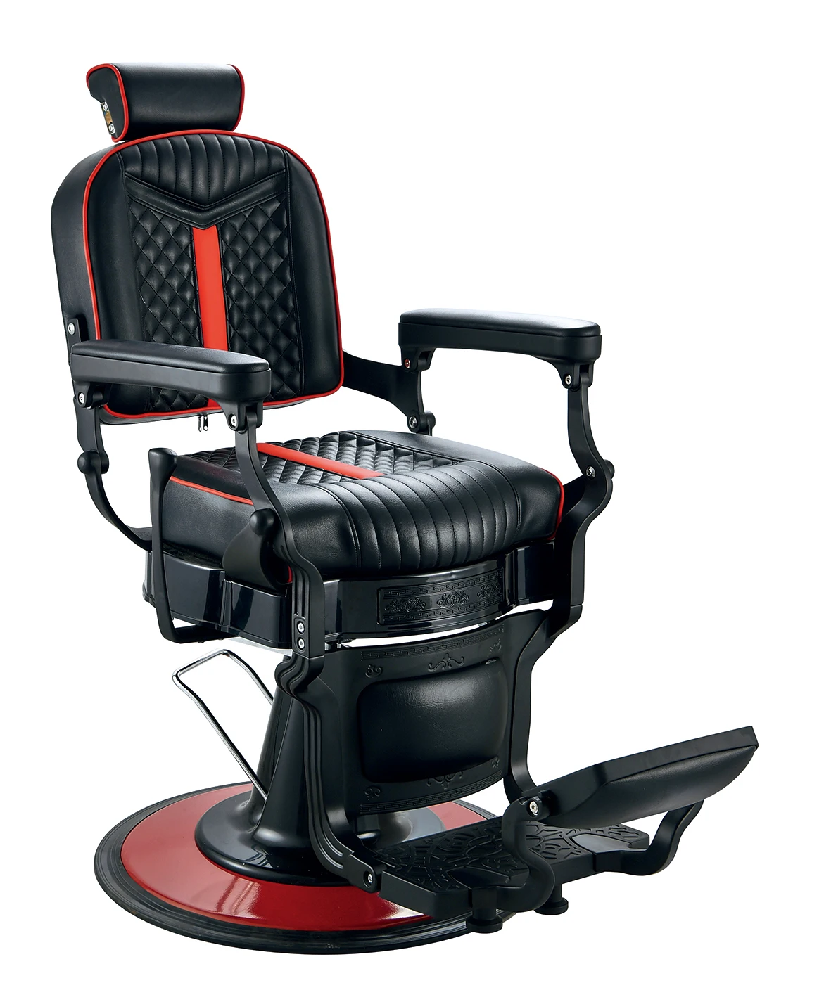 Custom Durable Black and Gold Hair Salon Chair Wholesale Luxury Vintage Barber Chair for Hair Salon