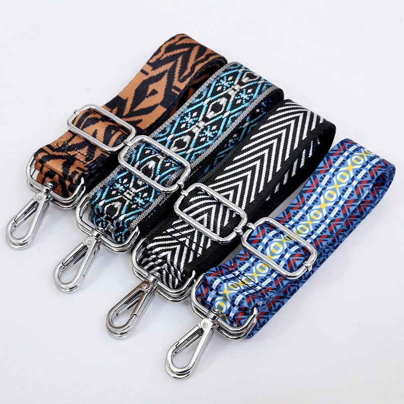 Adjustable 3.8*140 Cm Cotton Cross body Handbag Belt Width 80-140 Cm Bag Shoulder Strap With Silver/Gold Buckle