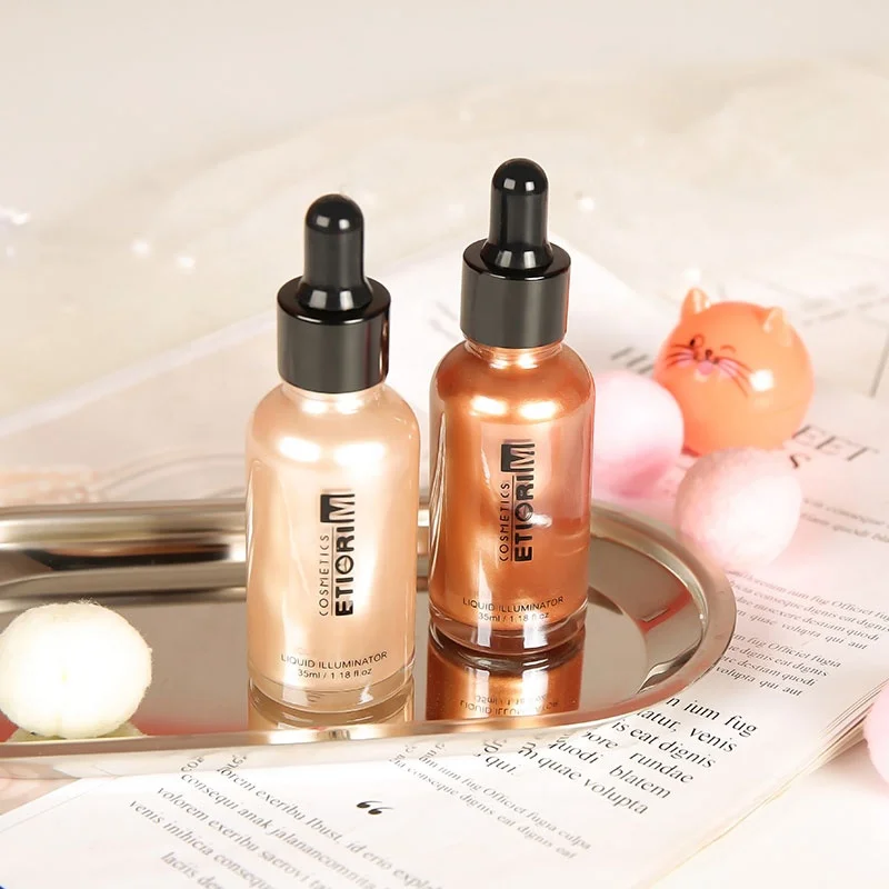 
Factory Wholesale Face Contouring Highlight Illuminator Makeup Bronzer Liquid Shimmer Highlighter Private Label 