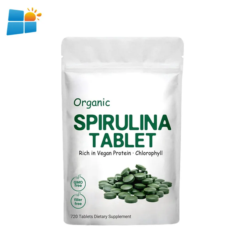 OEM/ODM/OBM Pure Natural Vegan Green Spirulina Extract Spirulina Tablets Bulk Healthcare Supplements Food Grade Spirulina Tablet