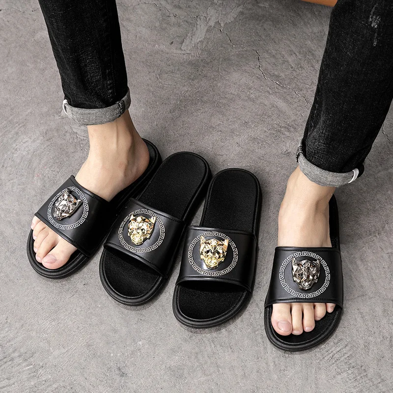 
Slippers PVC Letter Men slides footwear outdoors slides slippers flip flops 